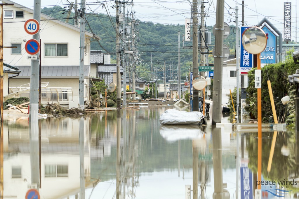 記録的豪雨発生直後の真備町2s
